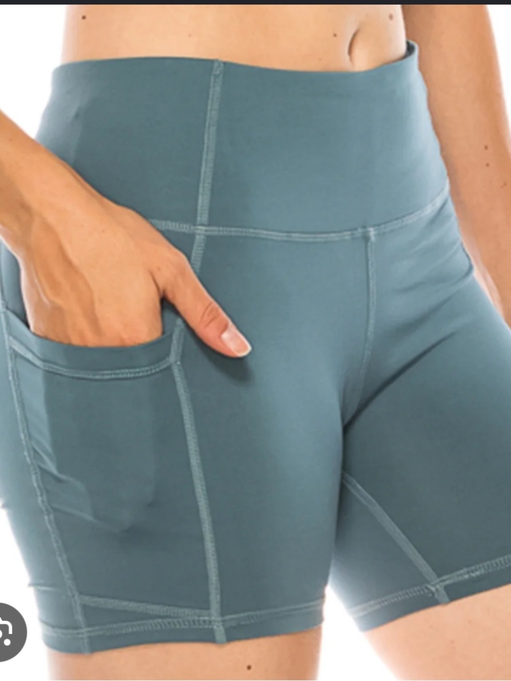 As Rose Rich High-Waist Teal Activewear Bike Shorts